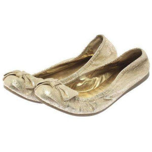 Kate Spade New York Gold Metallic Bow Ballet Flats